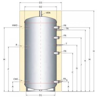 Single energy inertia tank without heat exchanger
